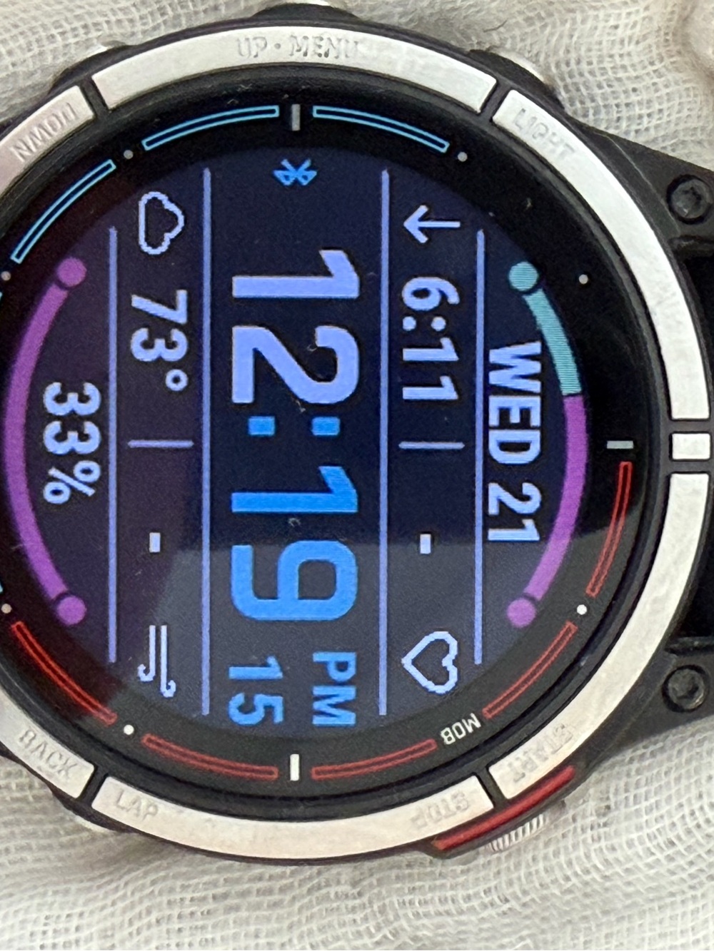 garmin Black Smartwatch with Multicolor Display Accents
